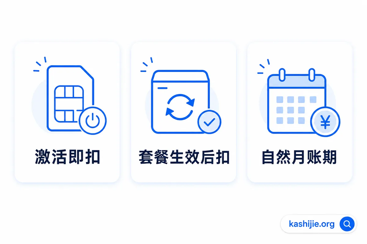 流量卡月租常见的三种扣费方式：激活即扣、套餐生效后扣、自然月账期 - kashijie.org
