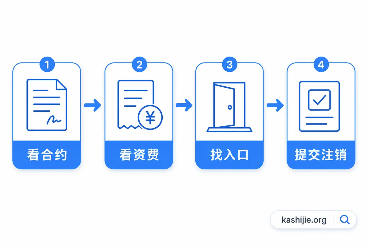 流量卡注销更稳的四步顺序：看合约、看资费、找入口、提交注销 - kashijie.org