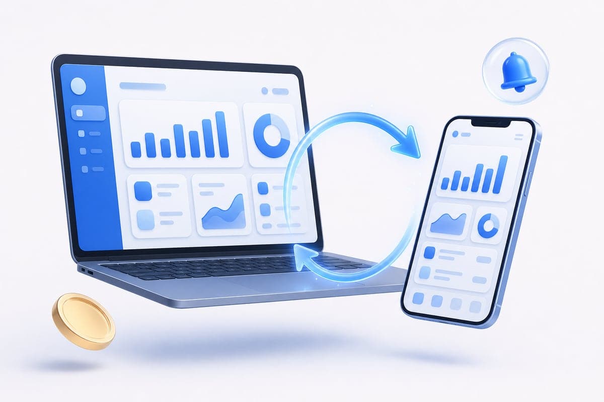 卡世界分销系统网页后台与 APP 双端数据同步示意